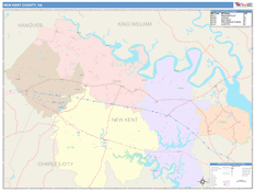 New Kent County, VA Digital Map Color Cast Style